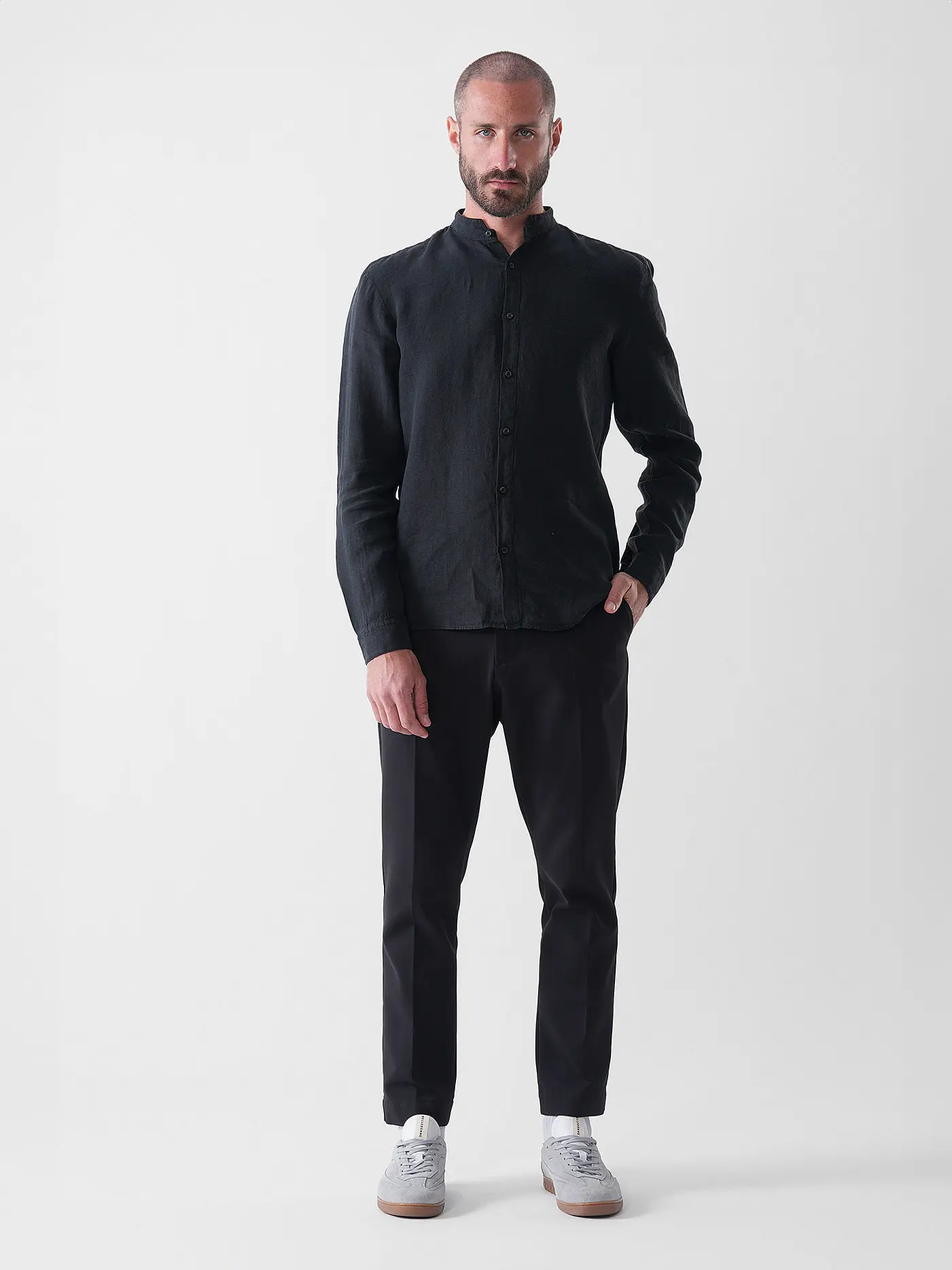 HUGO | Leinenhemd Slim Fit ELVORY | schwarz